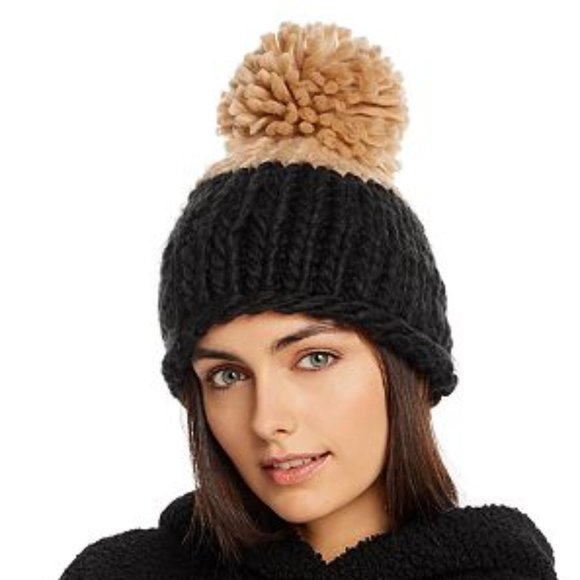 Free People Cozy Up Colorblock Pom Beanie